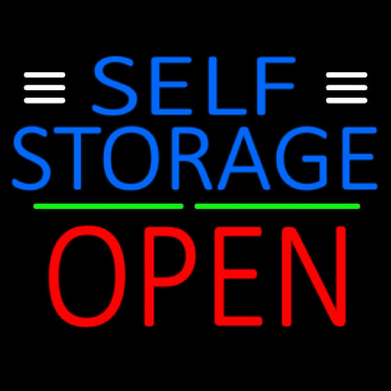 Blue Self Storage With Open 1 Neonkyltti