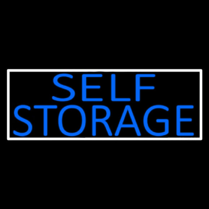 Blue Self Storage With White Border Neonkyltti