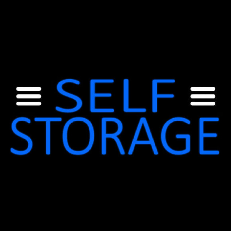 Blue Self Storage With White Line Neonkyltti