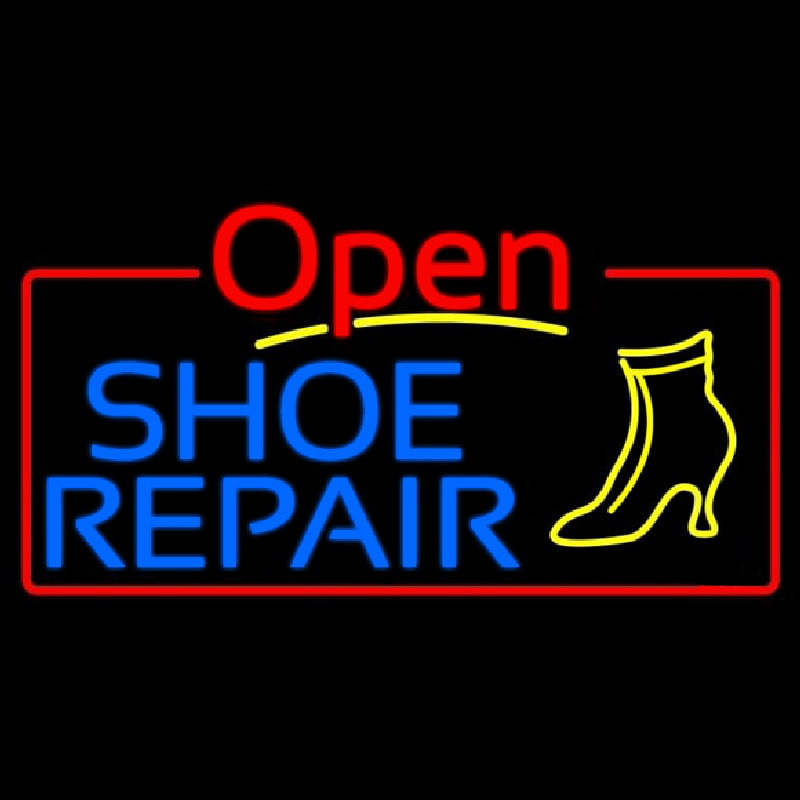 Blue Shoe Repair Open Neonkyltti