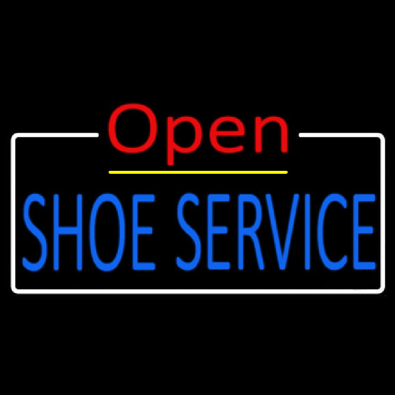 Blue Shoe Service Open Neonkyltti