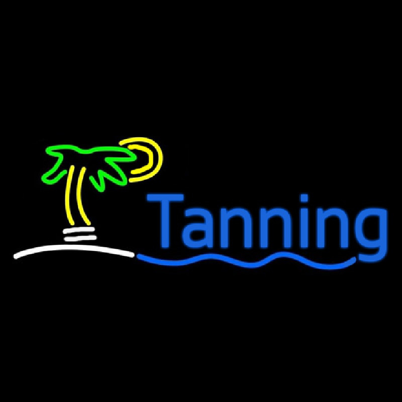 Blue Tanning Palm Tree Neonkyltti