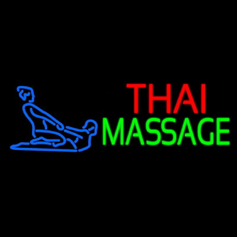 Blue Thai Massage Logo Neonkyltti