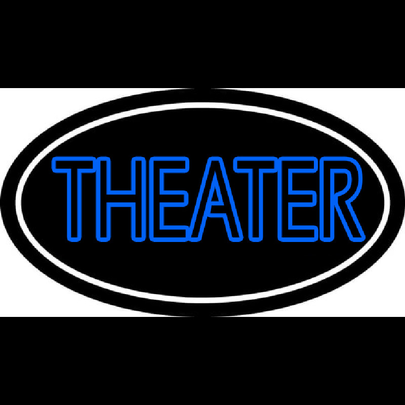 Blue Theatre White Border Neonkyltti