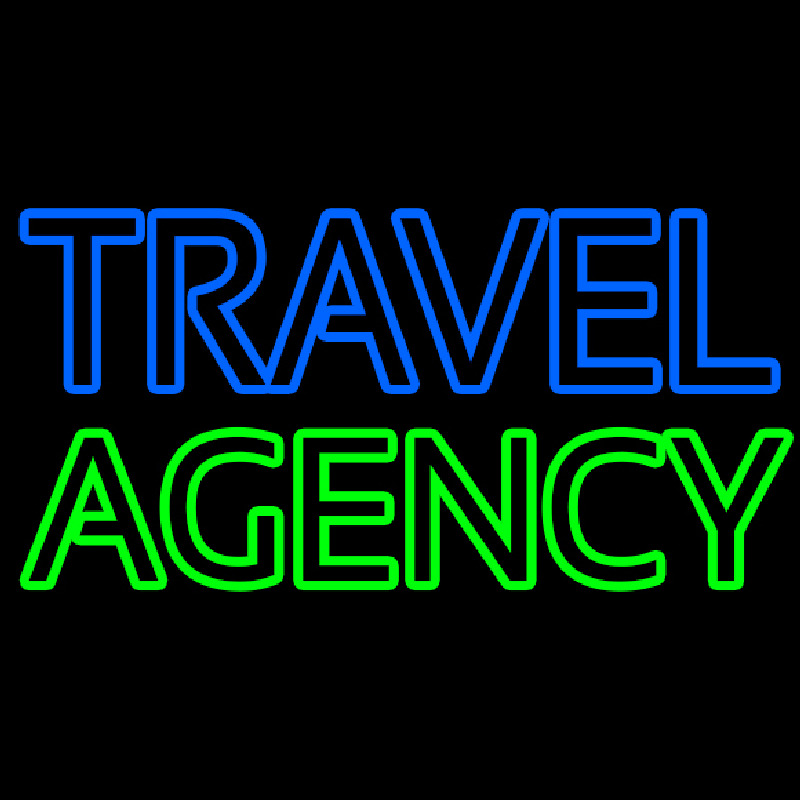 Blue Travel Green Agency Neonkyltti