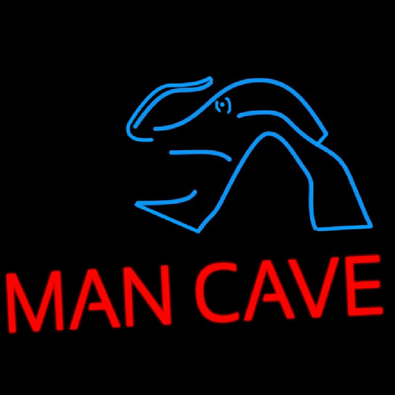 Blue Waves Red Man Cave Neonkyltti