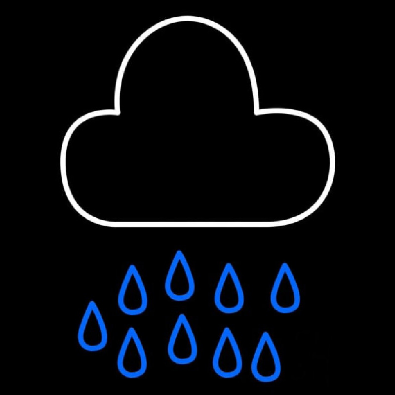 Blue White Cloud Raindrops Series Neonkyltti