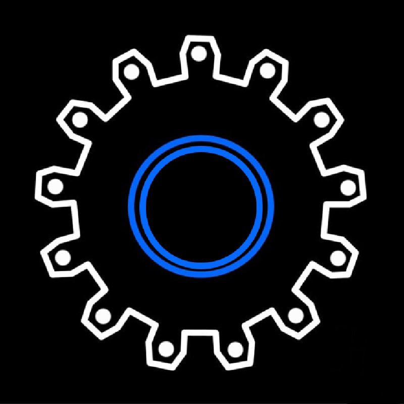 Blue White Gear Series Neonkyltti