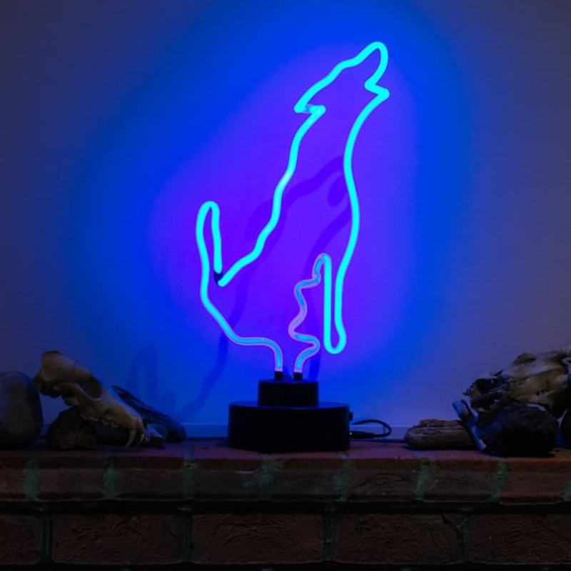 Blue Wolf Desktop Neonkyltti