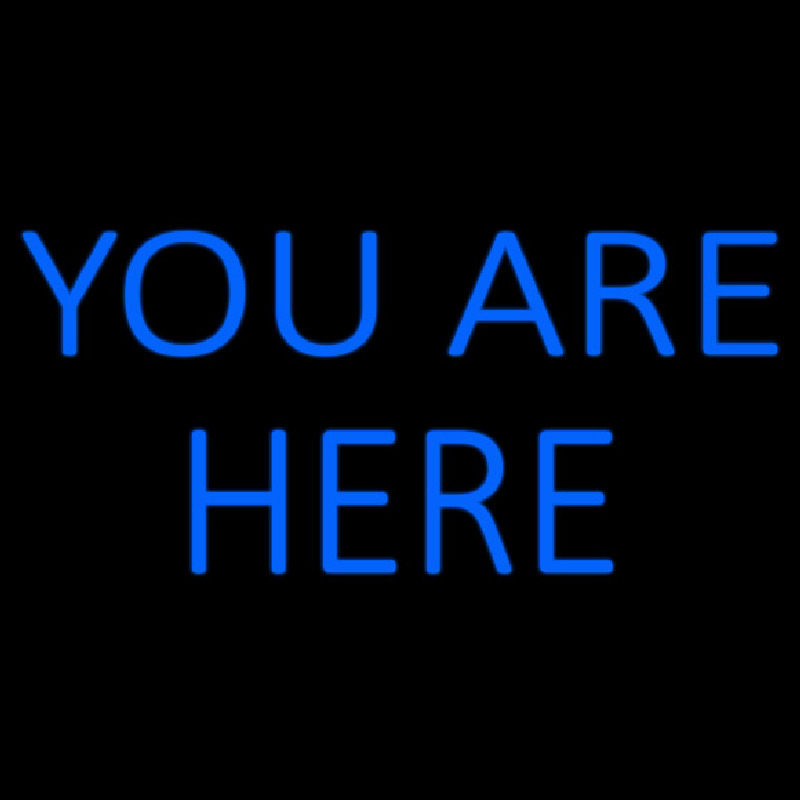 Blue You Are Here Check In Neonkyltti