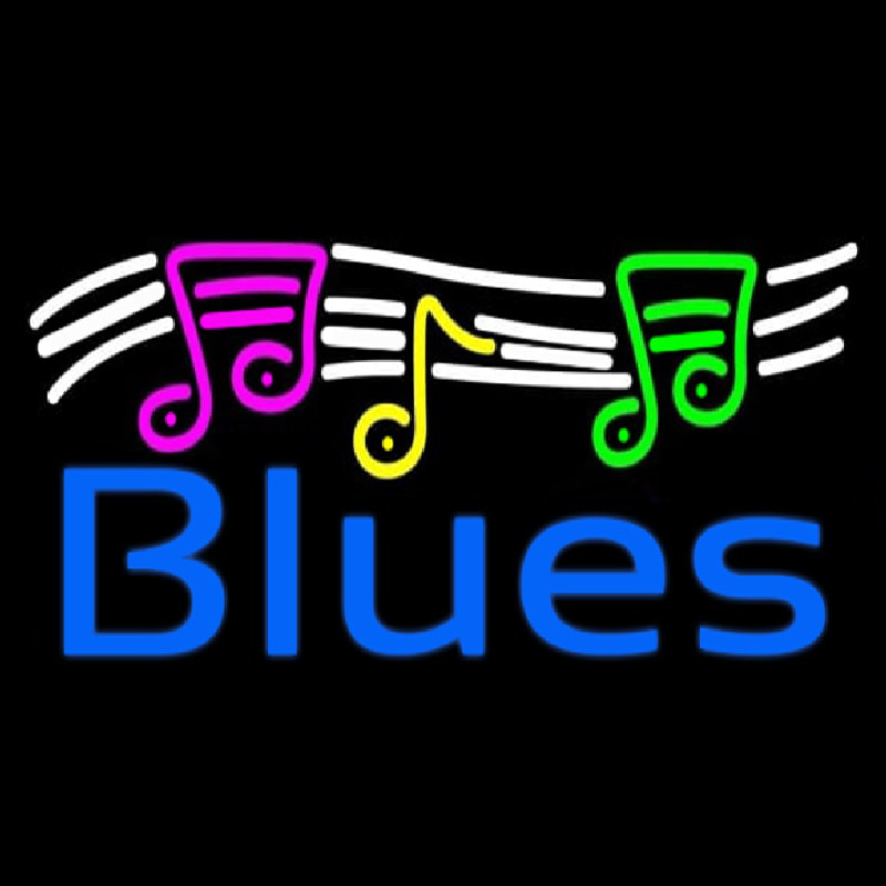Blues With Musical Note 1 Neonkyltti
