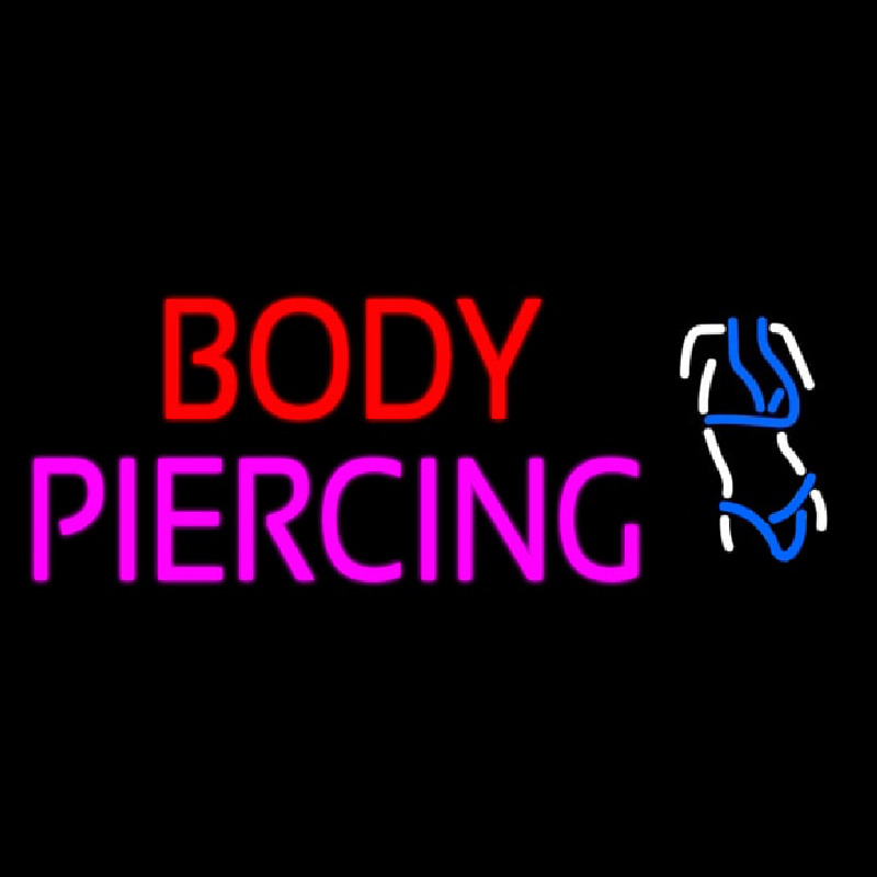 Body Piercing Logo Neonkyltti