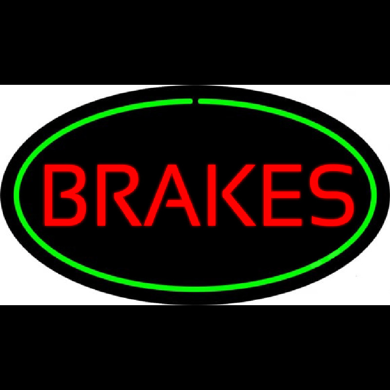 Brakes Green Oval Neonkyltti