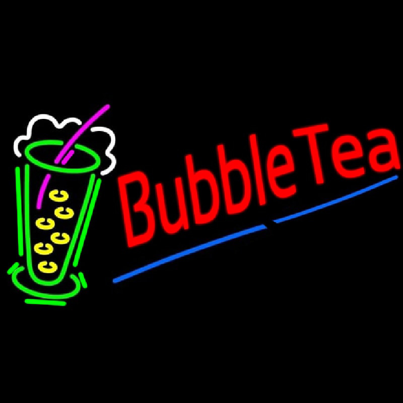Bubble Tea With Tea Glass Neonkyltti