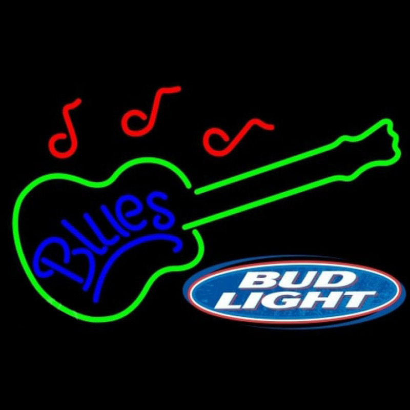 Bud Light Blues Guitar Beer Sign Neonkyltti