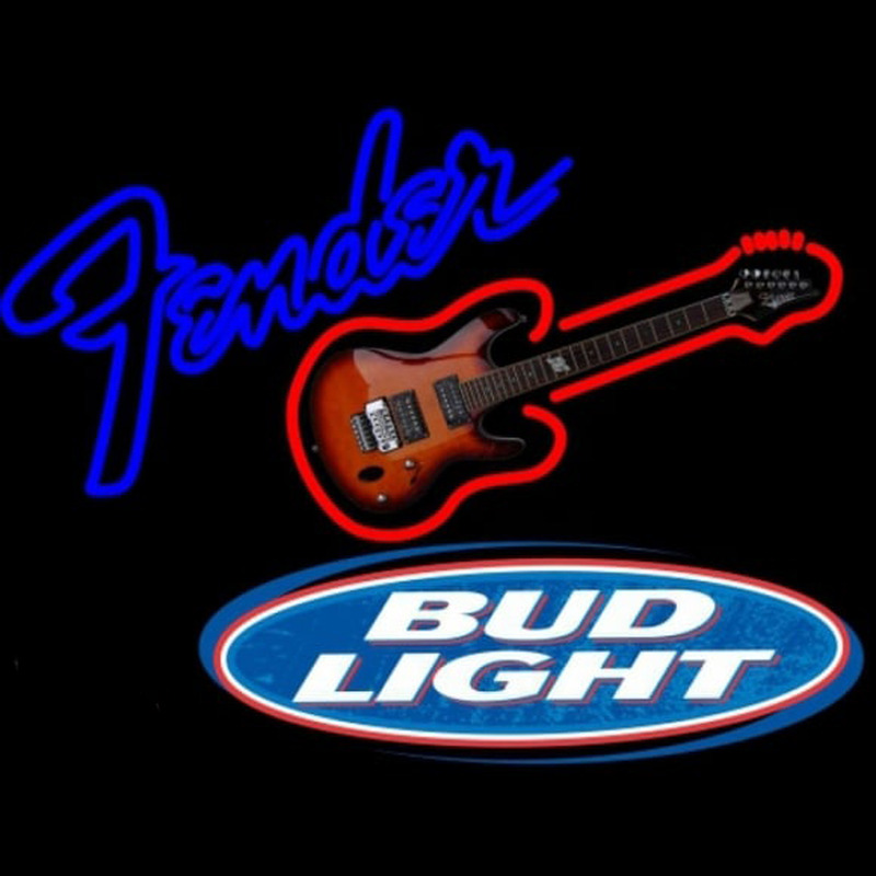 Bud Light Fender Guitar Beer Sign Neonkyltti
