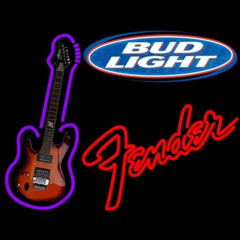 Bud Light Fender Red Guitar Beer Sign Neonkyltti