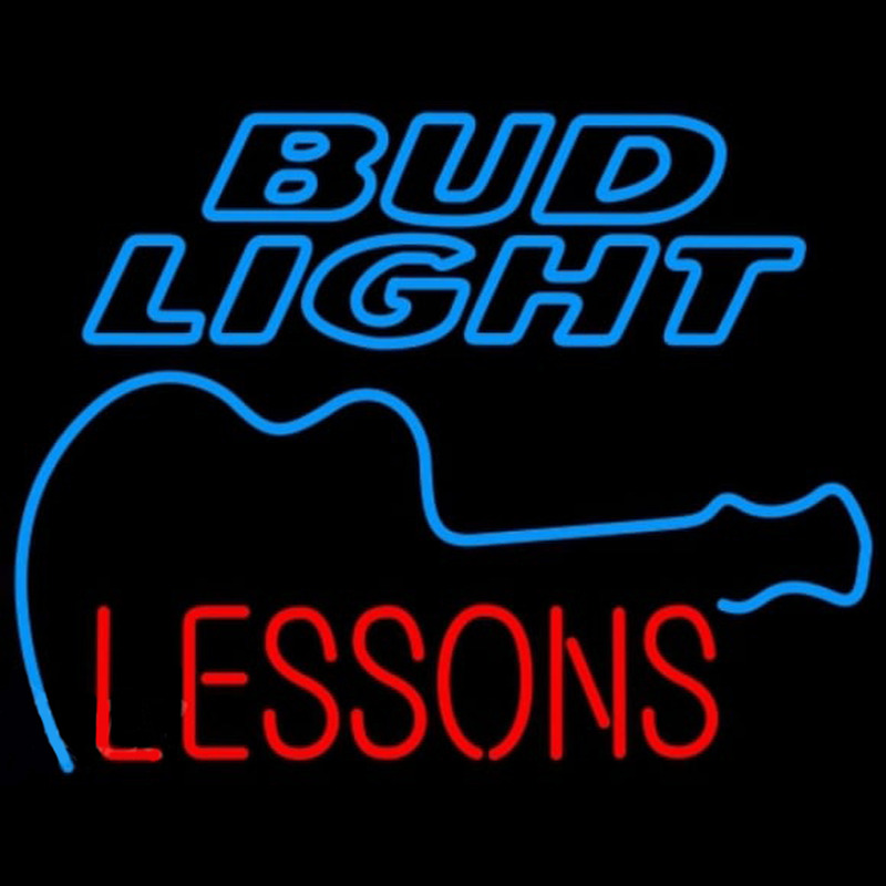 Bud Light Guitar Lessons Beer Sign Neonkyltti