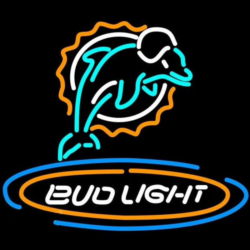 Bud Light Miami Dolphins Beer Sign Neonkyltti