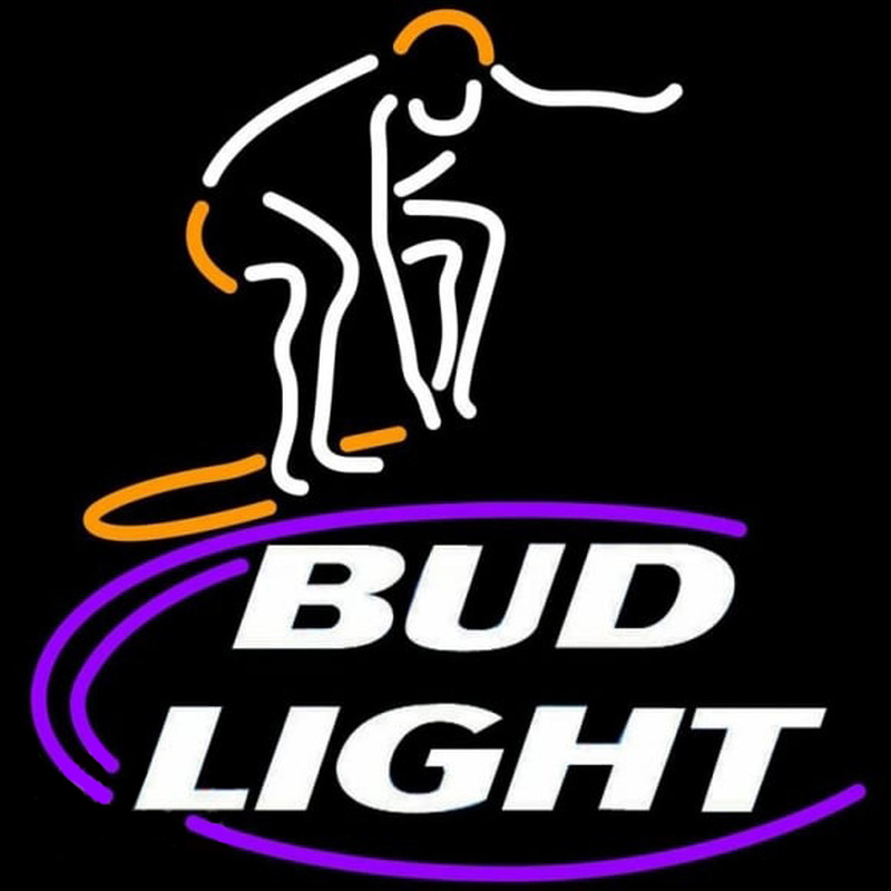 Bud Light Surfer Beer Sign Neonkyltti