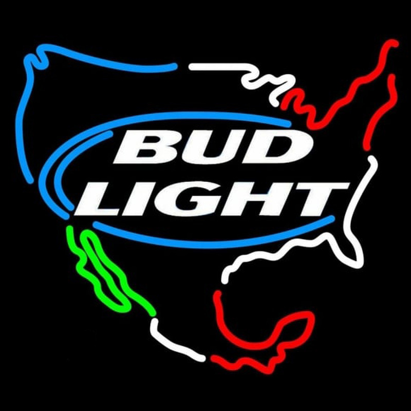Bud Light Usa Map Beer Sign Neonkyltti