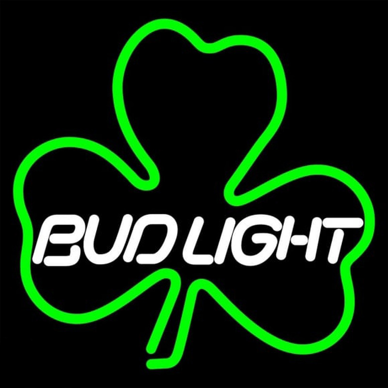 Budlight Green Clover Beer Sign Neonkyltti