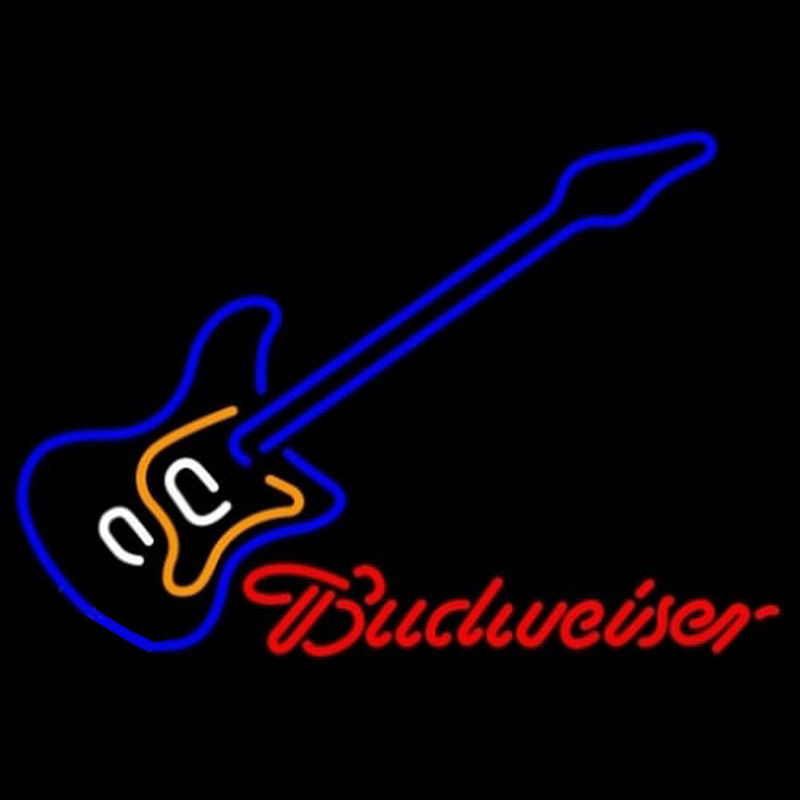 Budweiser Blue Electric Guitar Neonkyltti