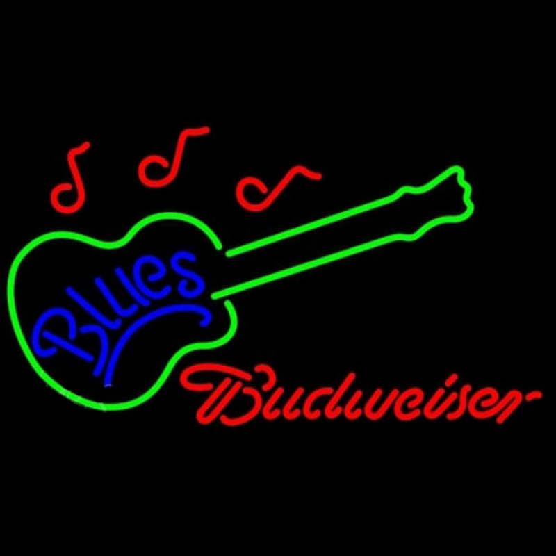 Budweiser Blues Guitar Beer Sign Neonkyltti