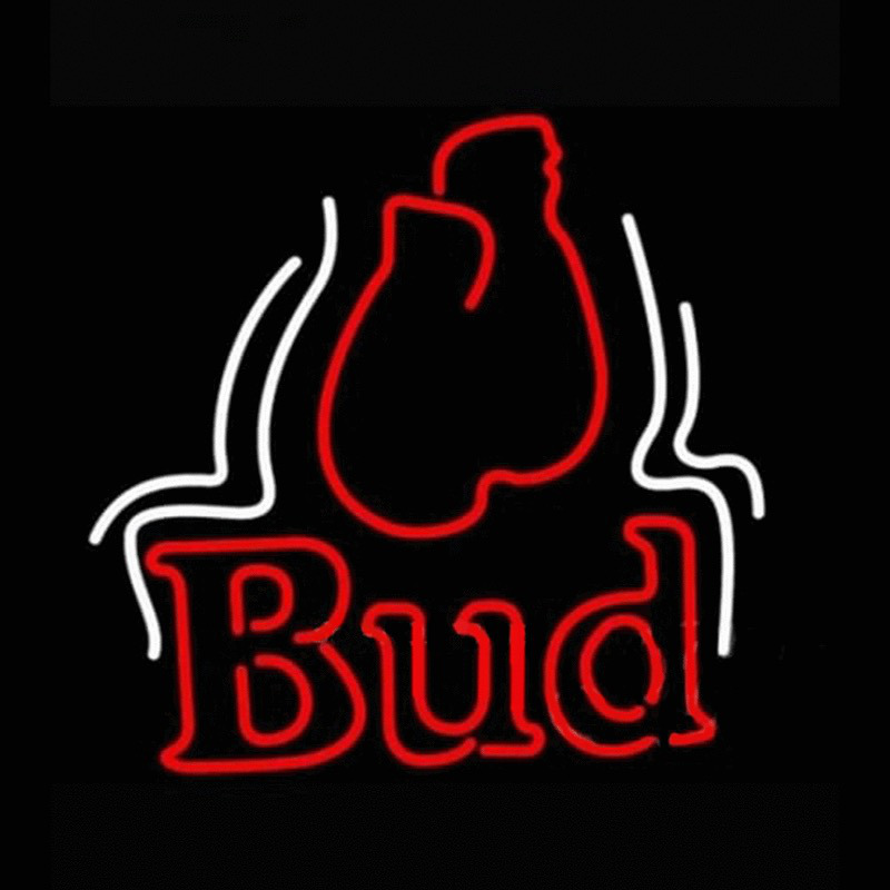 Budweiser Bud Boxing Gloves Beer Light Neonkyltti