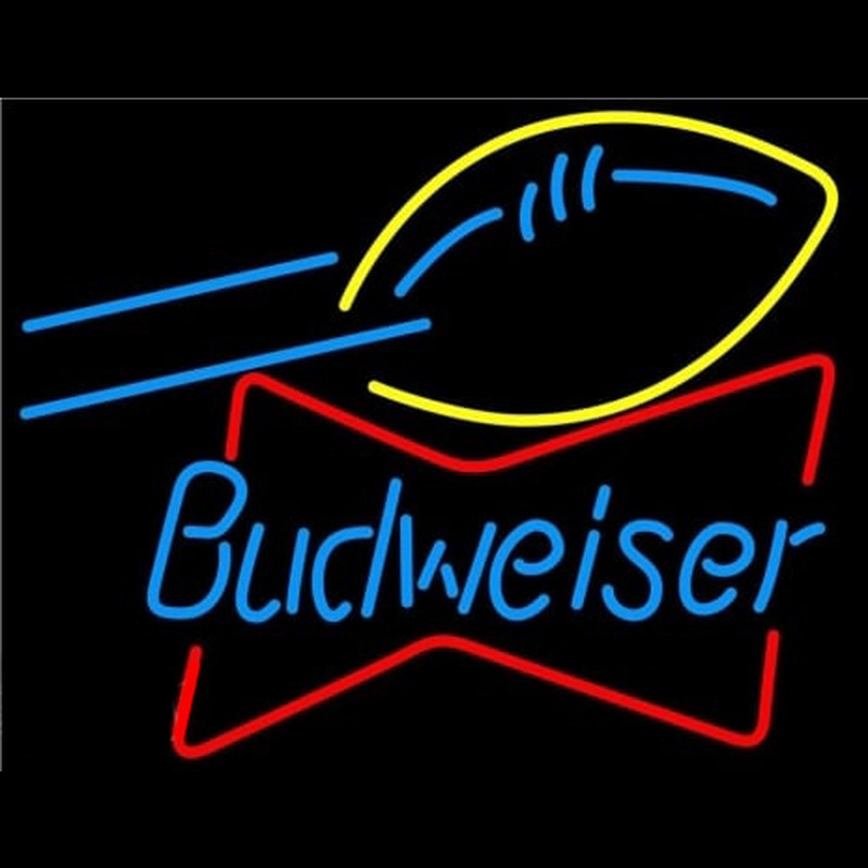 Budweiser Football Bowtie Neonkyltti