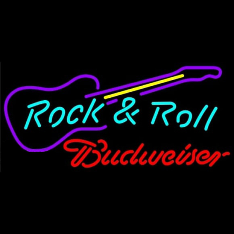 Budweiser Rock N Roll Guitar Beer Sign Neonkyltti
