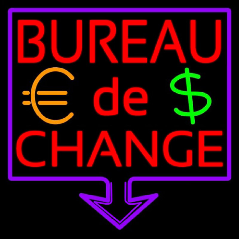 Bureau De Change Neonkyltti