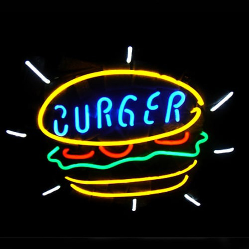Burger Food Kauppa Avoinna Neonkyltti