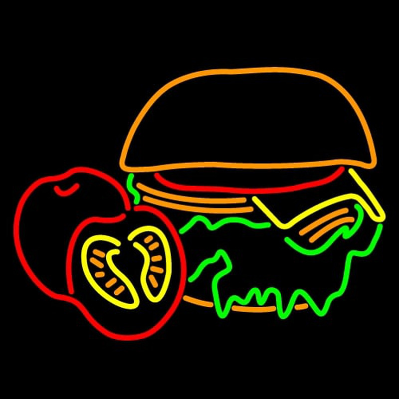 Burger With The Lettuce Tomato Bun Neonkyltti