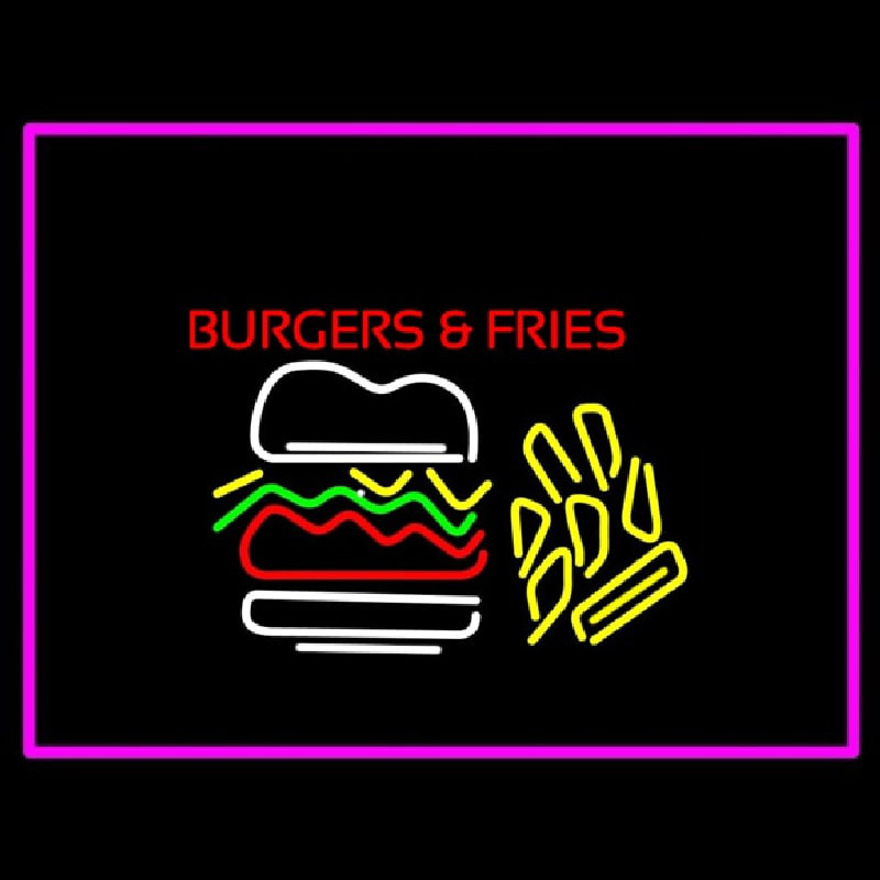 Burgers And Fries Neonkyltti