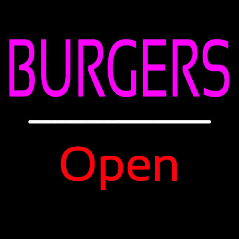 Burgers Open White Line Neonkyltti