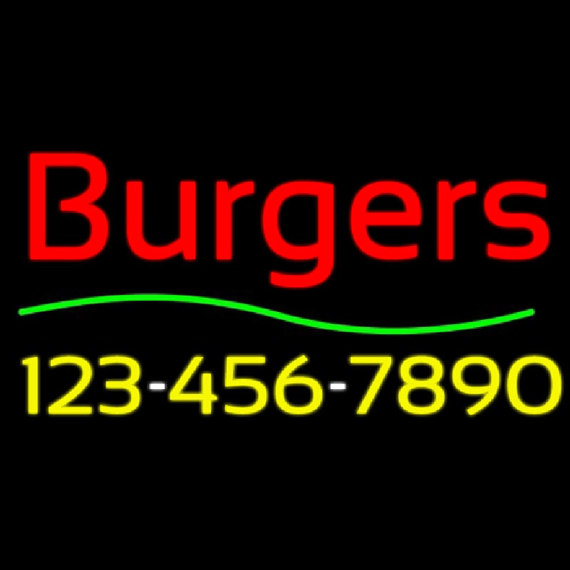 Burgers With Phone Number Neonkyltti