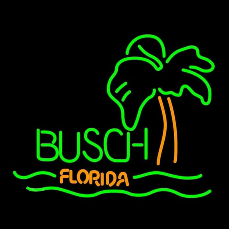 Busch Florida with Palm Tree Beer Sign Neonkyltti