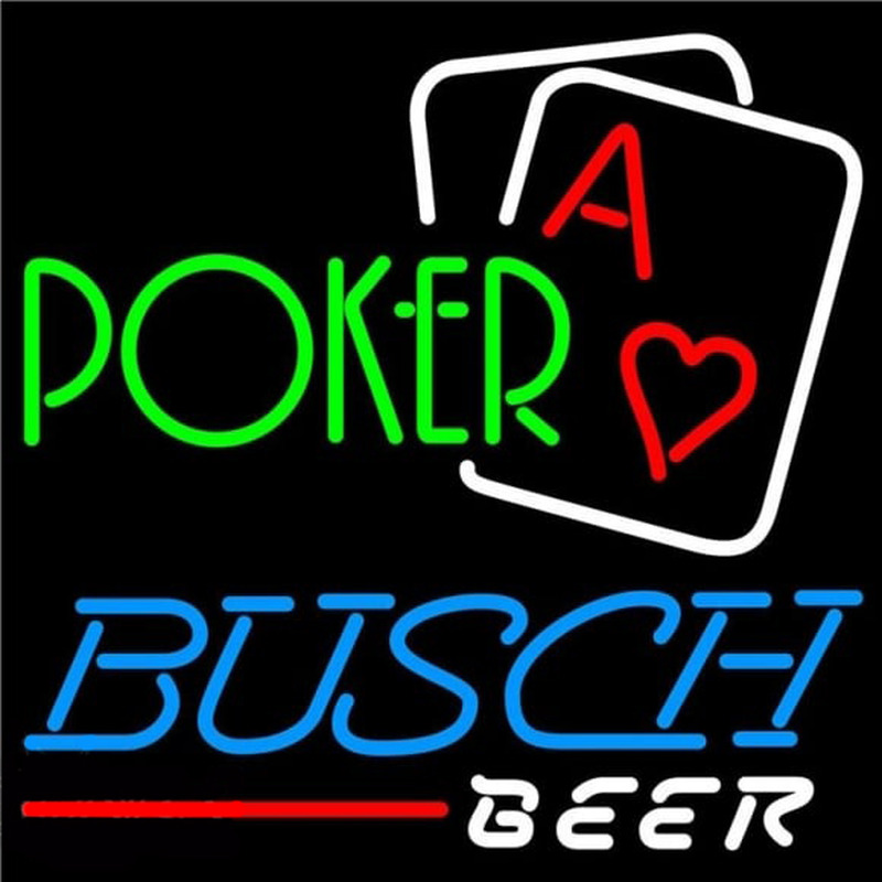Busch Green Poker Beer Sign Neonkyltti