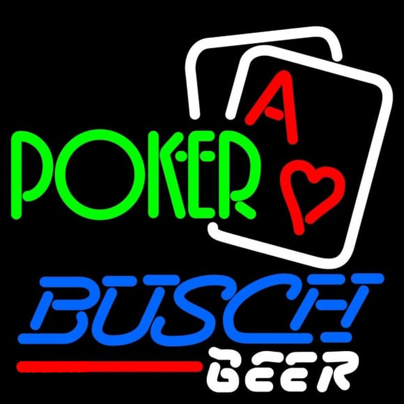 Busch Green Poker Beer Sign Neonkyltti