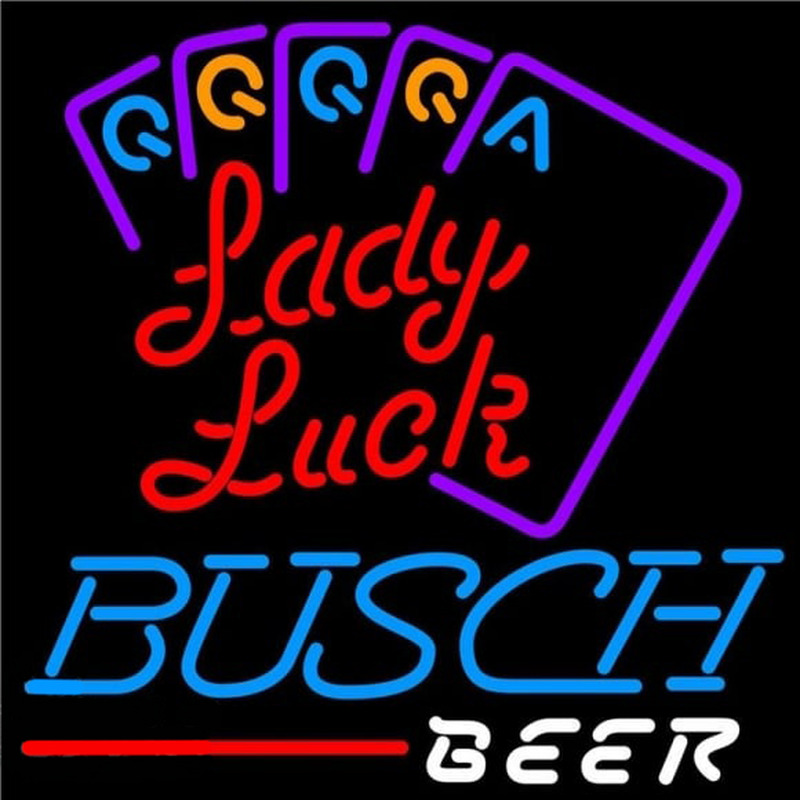 Busch Lady Luck Series Beer Sign Neonkyltti