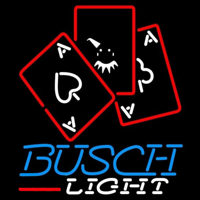 Busch Light Ace And Poker Beer Sign Neonkyltti