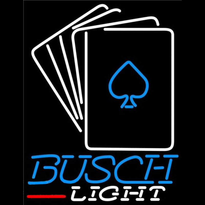 Busch Light Cards Beer Sign Neonkyltti