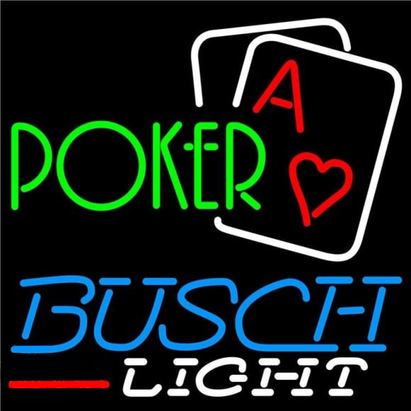 Busch Light Green Poker Beer Sign Neonkyltti