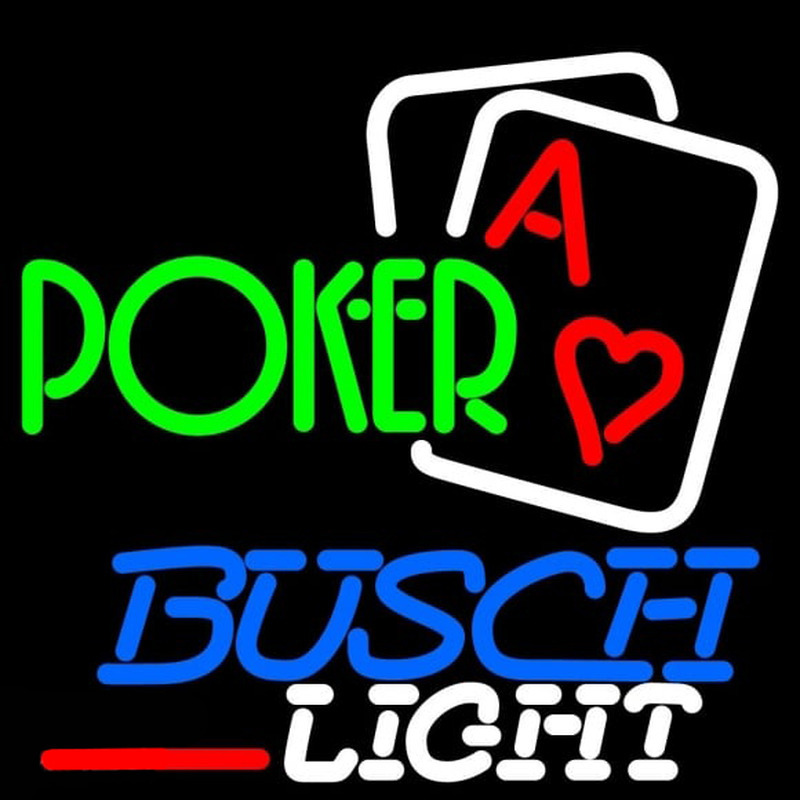 Busch Light Green Poker Beer Sign Neonkyltti