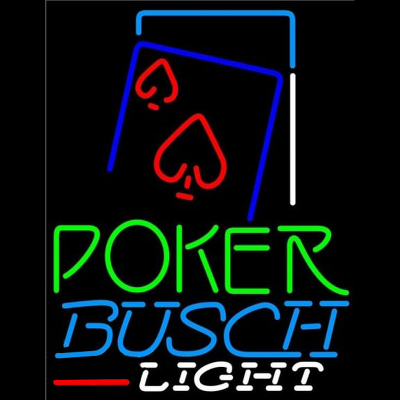 Busch Light Green Poker Red Heart Beer Sign Neonkyltti