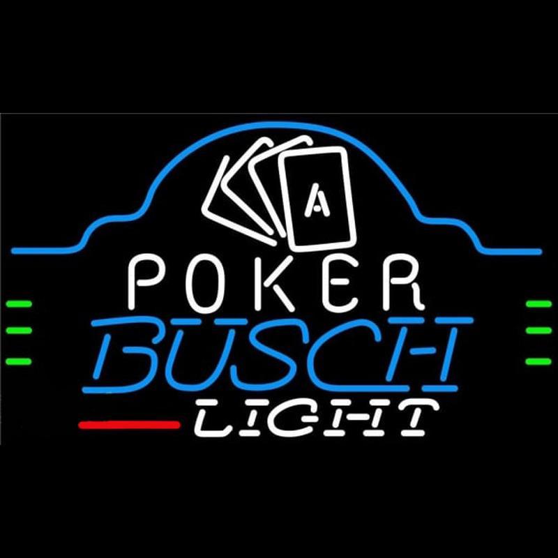 Busch Light Poker Ace Cards Beer Sign Neonkyltti