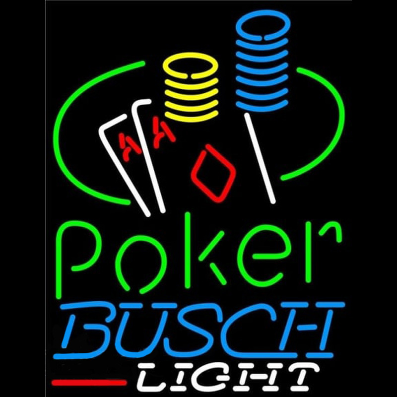 Busch Light Poker Ace Coin Table Beer Sign Neonkyltti