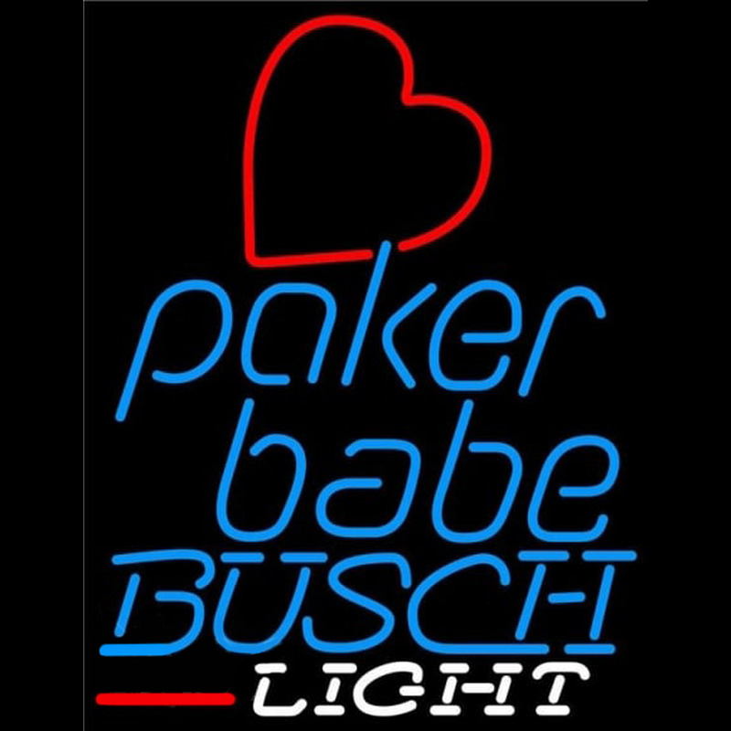 Busch Light Poker Girl Heart Babe Beer Sign Neonkyltti