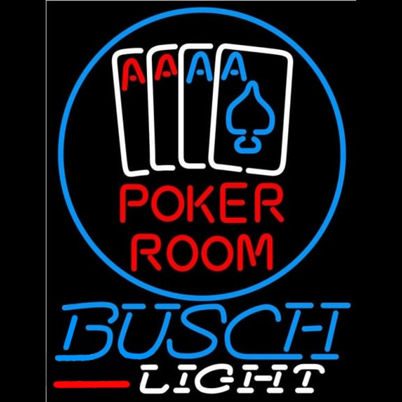 Busch Light Poker Room Beer Sign Neonkyltti